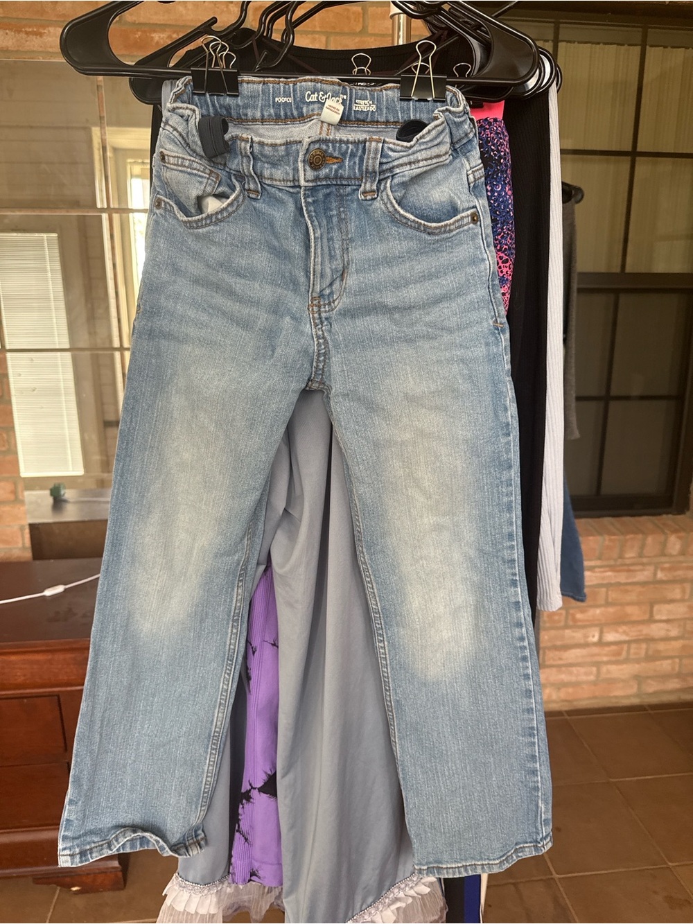 Cat & Jack Faded Light Blue Wide-Leg Jeans